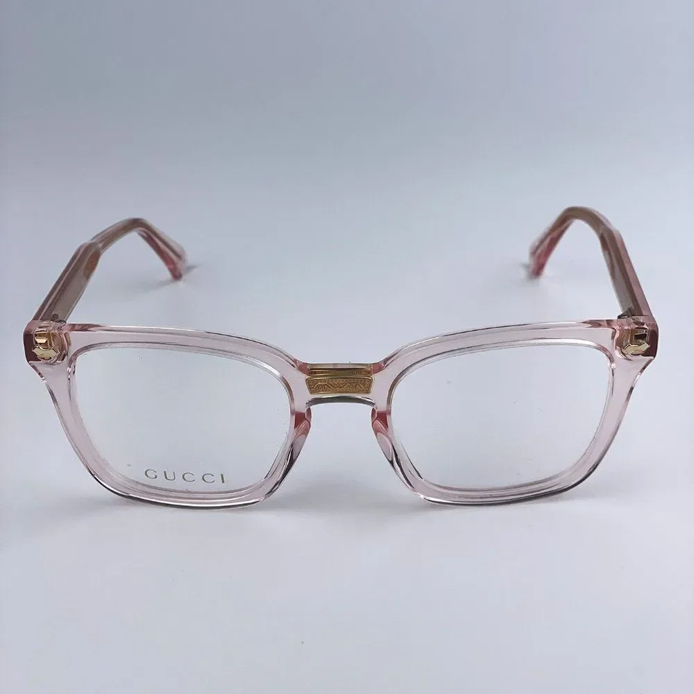 Gucci GG0184O 013 BRAND NEW Eyeglasses Transparent Pink Square Unisex